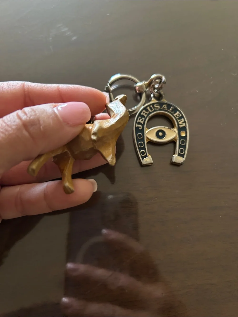 Jerusalem Horseshoe & Camel Keychain Charm - Brown Palestine - Picture 4 of 6